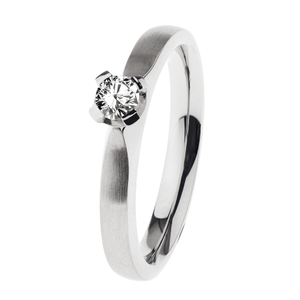 Ernstes Design Brillant Ring Edelstahl matt / poliert R718