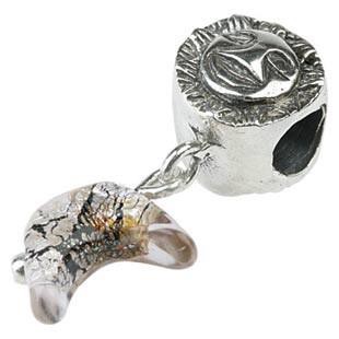 Silberkugel geschwärzt mit Kristallglasmond, Charm, Charlot Borgen Design