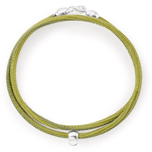 heartbreaker by Drachenfels Charm-Armband Leder Echse Grün mit einem Träger für Charms HB LD 12-30