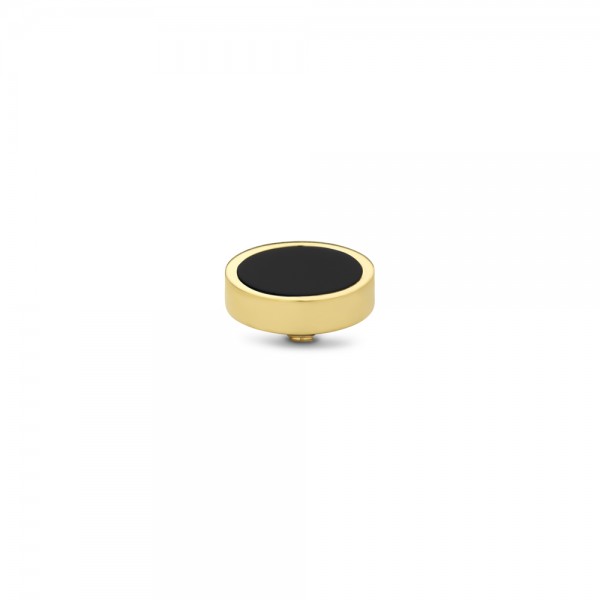 Melano Twisted Ringaufsatz, Fassung, Gemstone Plate, TM62, Edelstahl goldfarben mit Onyx