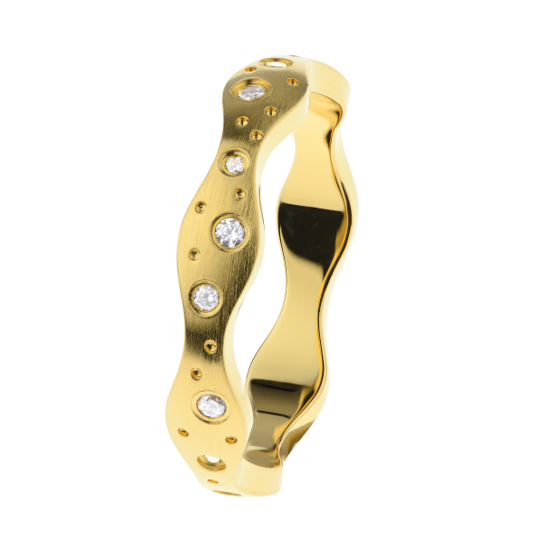 Ernstes Design Evia Ring Edelstahl goldfarben matt / poliert mit Zirkonia R709