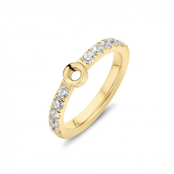 Melano Twisted Ring Crystal Edelstahl goldfarben beschichtet mit Zirkonia TR17