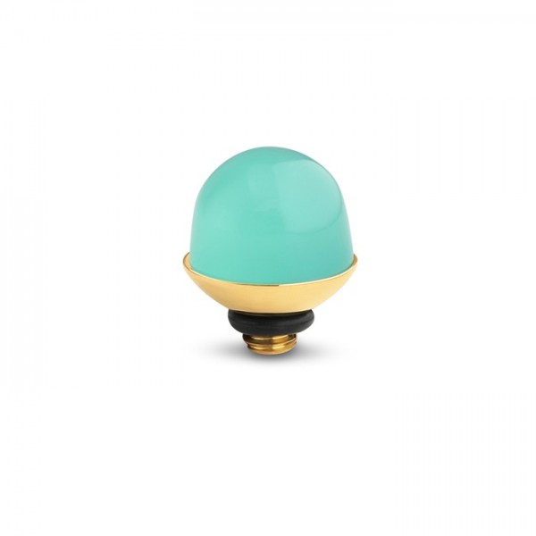 Melano Twisted Ringaufsatz, Fassung, TM96 Bulb in Turquoise, Edelstahl goldfarben