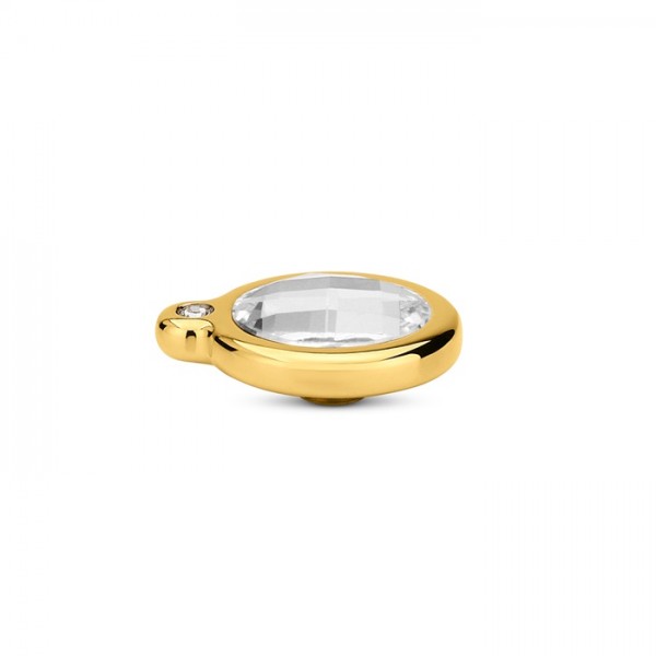 Melano Vivid Joined Ringaufsatz Edelstahl goldfarben beschichtet mit Zirkonia in Farbe Crystal VM44