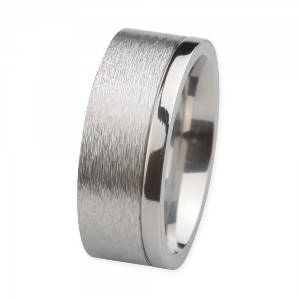 Ernstes Design Ring, Edelstahl poliert / geschliffen, 9 mm, R221.9