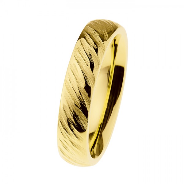 Ernstes Design R537 Evia Ring, Vorsteckring, Edelstahl goldfarben, poliert, geschliffen, 5mm