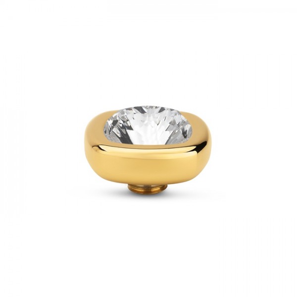Melano Vivid Quadrate VM42 Ringaufsatz Edelstahl goldfarben mit Steinbesatz in Farbe Crystal