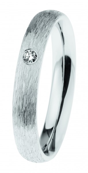 Ernstes Design Ring, Edelstahl geschliffen / poliert mit Brillant, R613