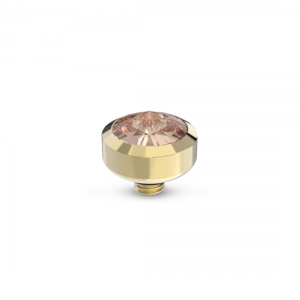 Melano Twisted Ringaufsatz TMB8 Glossy Fassung Edelstahl goldfarben mit Zirkonia in light peach