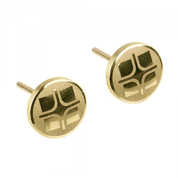 Ernstes Design Ohrstecker E321 8mm Edelstahl goldfarbe Flyer Neuheit