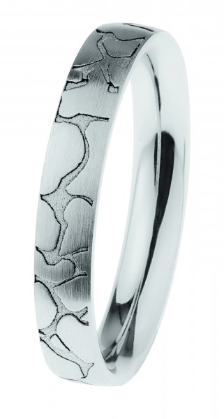 Ernstes Design Ring, Edelstahl matt / graviert / poliert, R660