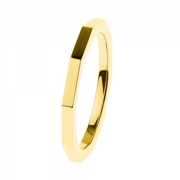 Ernstes Design R585 Evia Ring, Vorsteckring, Edelstahl poliert, goldfarben beschichtet, 2mm