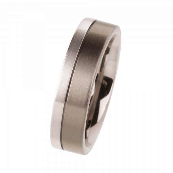 Ernstes Design Ring, Platin 960 / Titan, 6mm, R85