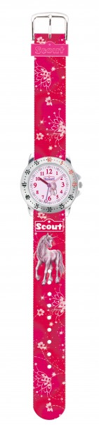 Scout Kinder Armbanduhr Action Girls Mädchen Armbanduhr 280378007 "Einhorn" 30mm Edelstahl-Gehäuße