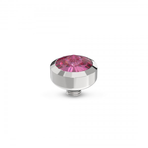 Melano Twisted Ringaufsatz TMB8 Glossy Fassung Edelstahl mit Zirkonia in Farbe rosa