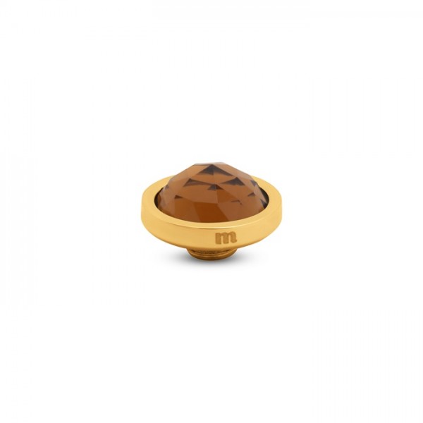 Melano Vivid Facet cz VM39 Ringaufsatz Edelstahl goldfarben mit Zirkonia faettiert in Farbe Coffee