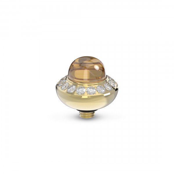 Melano Twisted Ringaufsatz TMB6 Allure Fassung Edelstahl goldfarben mit Stein in Farbe champagne