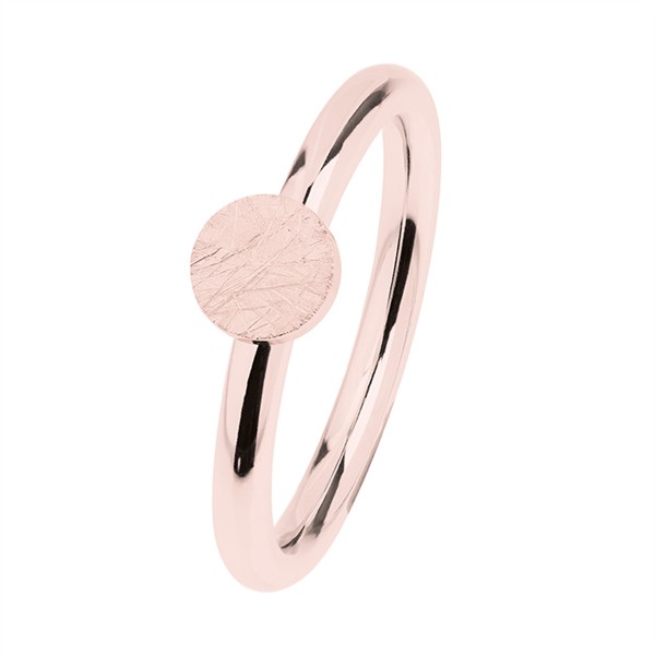 Ernstes Design R473 Evia Ring, Vorsteckring, Ring Edelstahl beschichtet rosé, poliertpy