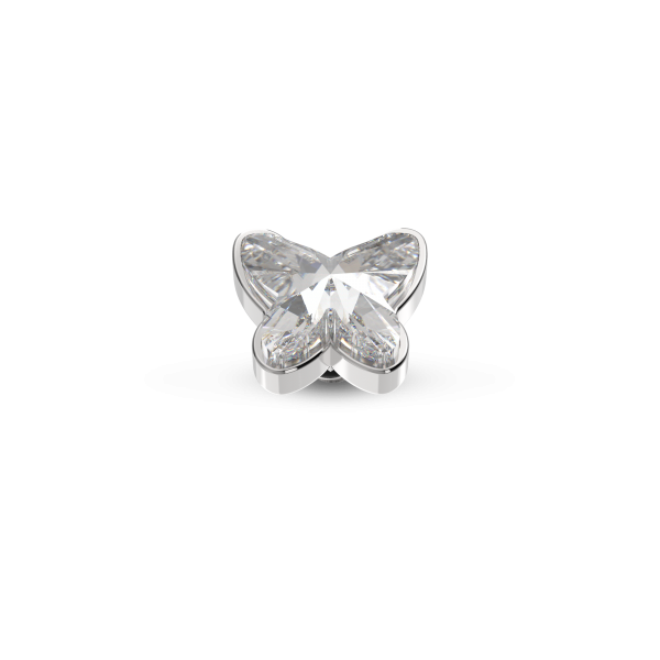 Melano Twisted Ringaufsatz TMB3 Schmetterling Fassung Edelstahl mit Zirkonia in Farbe kristall