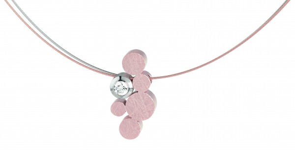 Ernstes Design Evia Set K773 Halskette mit Anhängern aus Edelstahl teils rosé beschichtet & Zirkonia