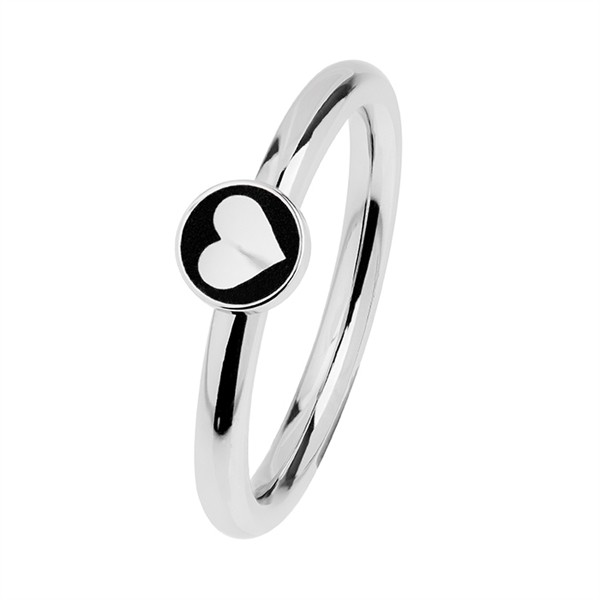 Ernstes Design Evia Ring, Vorsteckring, Ring Edelstahl poliert, mit Herz, R477