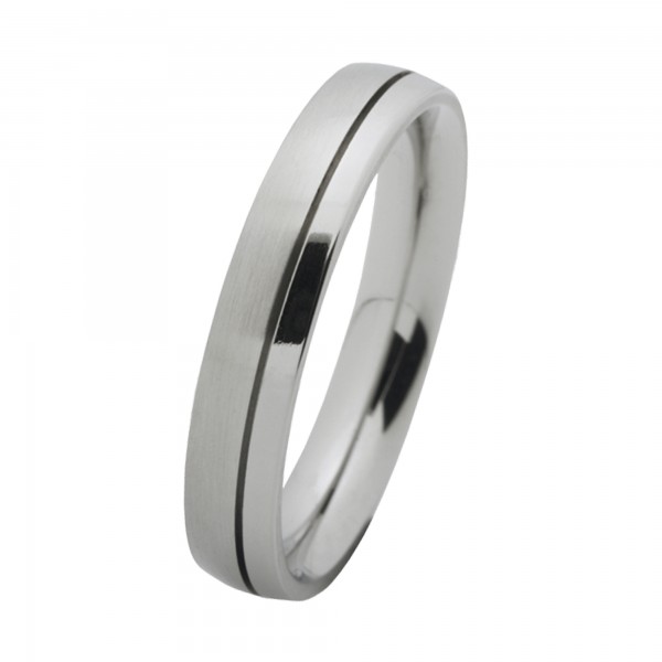 Ernstes Design Ring, Edelstahl matt / poliert, 4 mm, R137.4