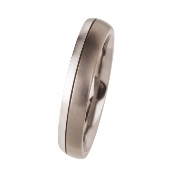 Ernstes Design Ring, Platin 960 / Titan, 4mm, R111