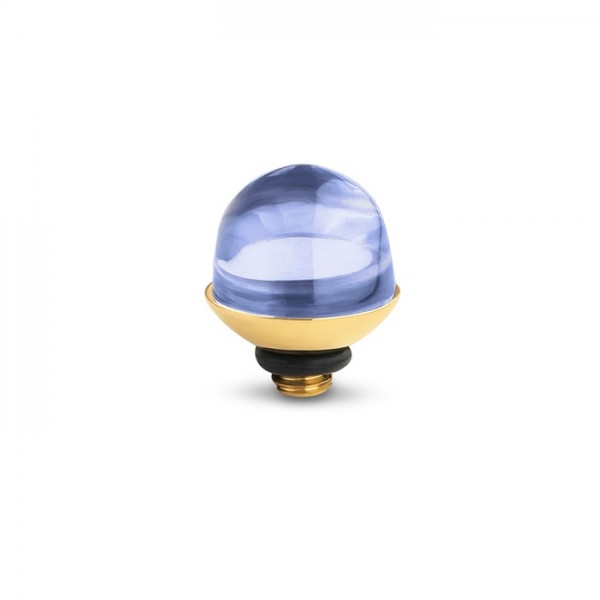 Melano Twisted Ringaufsatz, Fassung, TM96 Bulb in Aquamarine, Edelstahl goldfarben