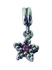Piccolo Silber Anhänger mit rosa Stein, Charms, Bead Silber APH 005 von Piccolo das Original