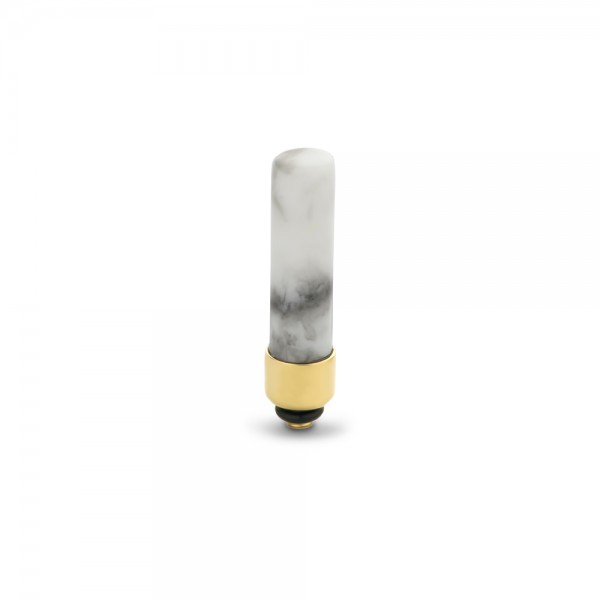 Melano Twisted Ringaufsatz, Fassung, Gemstone Cilinder, TM65, Edelstahl goldfarben mit Howlith