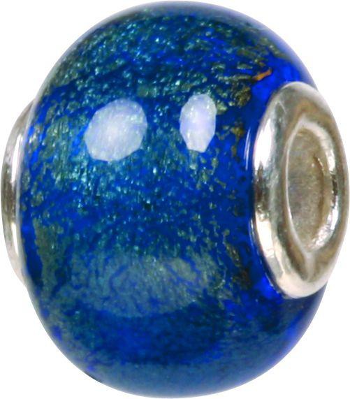 Mundgeblasene Muranoglaskugel mit Silberkern, Charm, Bead, GPS 42 von Piccolo das Original
