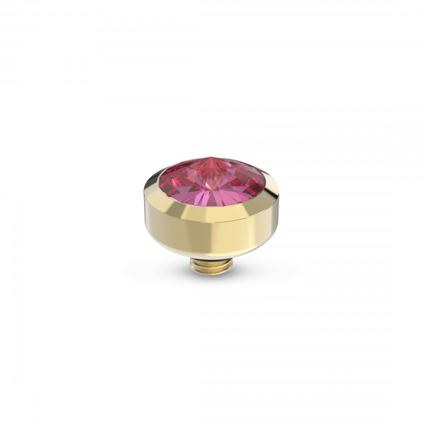 Melano Twisted Ringaufsatz TMB8 Glossy Fassung Edelstahl goldfarben mit Zirkonia in Farbe rosa