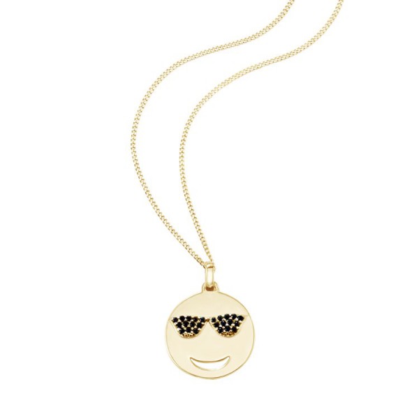 So Cosi "Sunglasses" Halskette, Collier, Anhänger inkl. Kette Silber goldfarben beschichtet