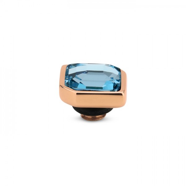 Melano Twisted Ringaufsatz, Fassung, TMA1 Pointy in Aquamarine, 7,5 x 6,5 mm, Edelstahl rosé