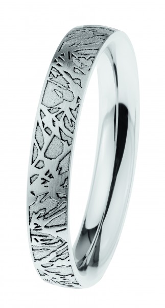 Ernstes Design Ring, Edelstahl matt / graviert / poliert, R670