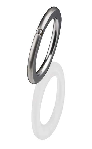 Ernstes Design Vorsteckring, Beisteckring, ED vita, schmaler Ring aus Edelstahl 2 mm R268