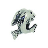 Piccolo Schmuck Delfine Anhänger, Charm, Bead in Silber APK 068 Figuren von Piccolo das Original