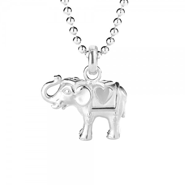 Drachenfels Ganesha Kollektion, Anhänger Elefant Herz Mittel, 25 x 20 mm, Silber