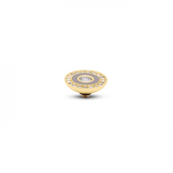 Melano Twisted Ringaufsatz, Fassung, TM86 Resin Crystal, 10 mm, Edelstahl goldfarben beschichtet