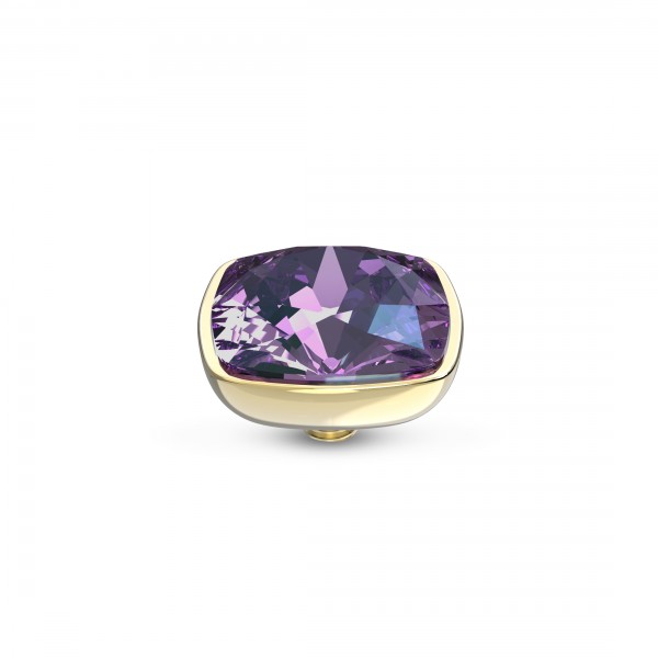 Melano Twisted Ringaufsatz TMB5 Circular Stone Fassung Edelstahl goldfarben mit Stein in purple