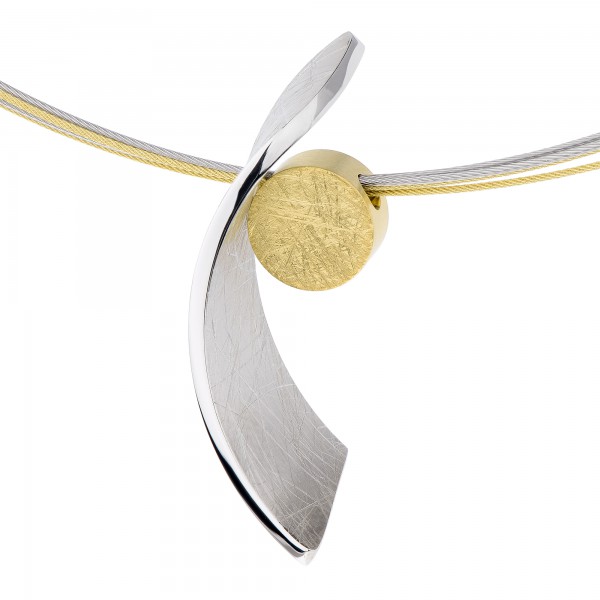 Ernstes Design Evia Set K761 Halskette mit Anhänger Edelstahl teils goldfarben