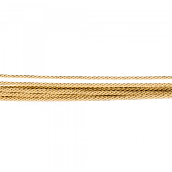 Ernstes Design Drahtseil, Halskette, Kette 10-fach Edelstahl goldfarben mit Bajonett Verschluss DS10