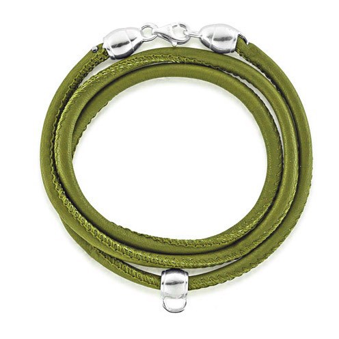 heartbreaker by Drachenfels Charm-Armband Leder Grün mit einem Träger für Charms HB LD 12-10