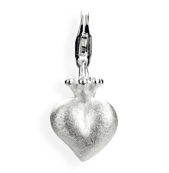 heartbreaker by Drachenfels Charm Herz mit Krone Silber HB 203
